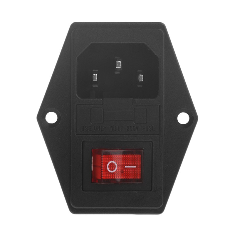 3 Pin IEC320 C14 Fuses Switches Male Power Outlet 10Amp 250V Power Outlet