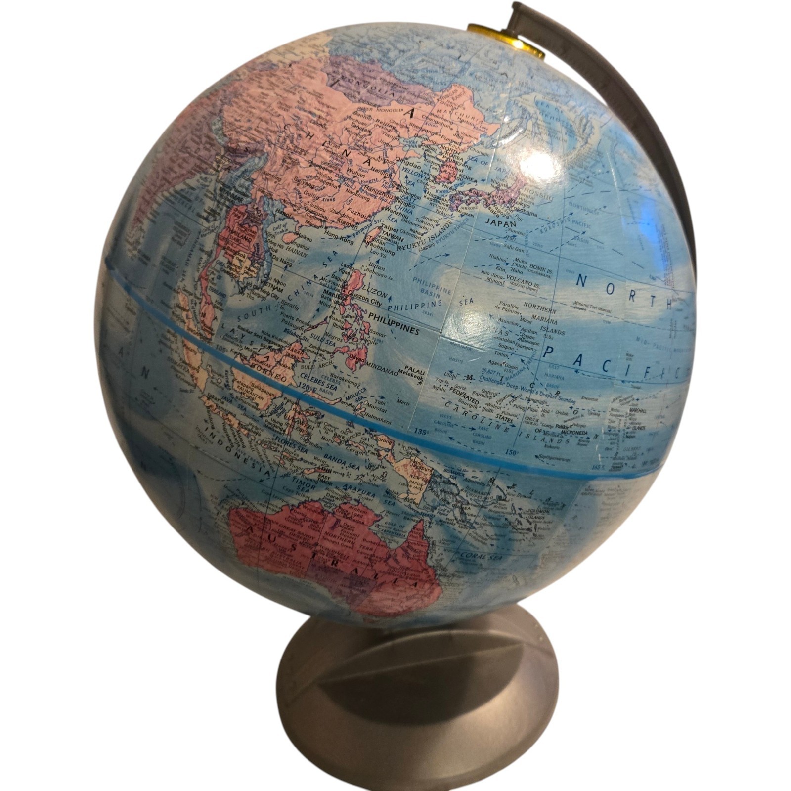 Globemaster Scanglobe Type-Y 12 Inch Diameter Globe World Map Plastic Base & Arm