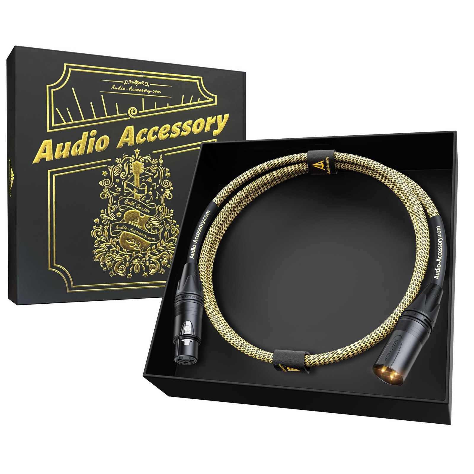 AA AUDIO ACCESSORY Gold Series Star Quad XLR Cables 3.3ft, Neutrik Connectors...