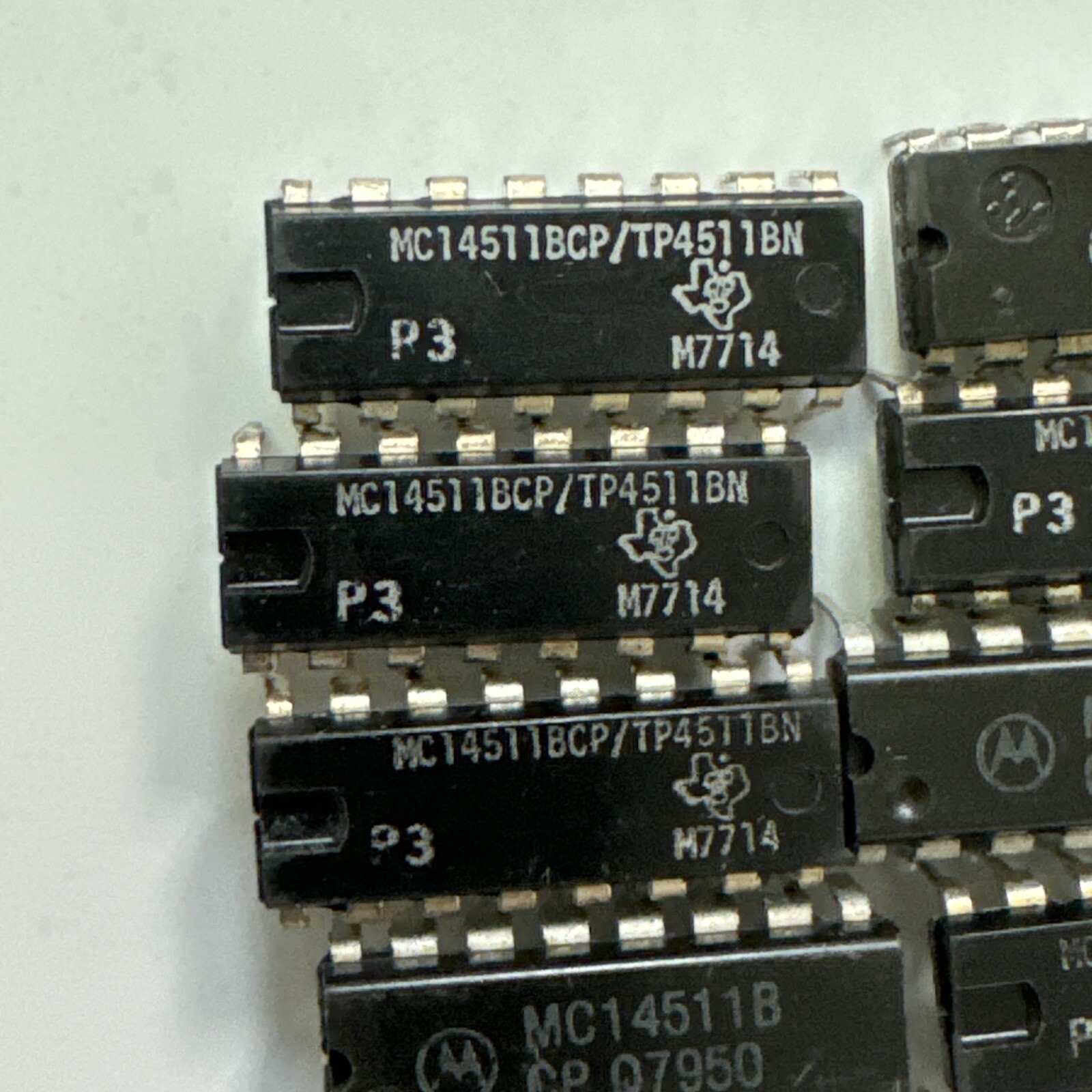 10 x MC14511BCP TI BCD-To-Seven Segment Latch Decoder Driver 4511 IC