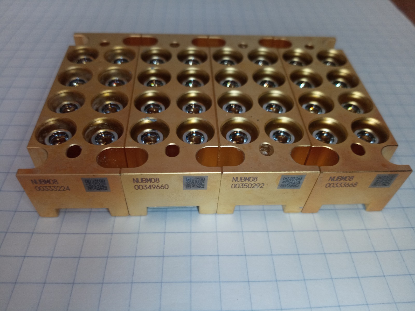 4 Banks of Nichia NUBM08 Laser Diodes - Up to 5W 450nm Blue - Total of 32 Diodes
