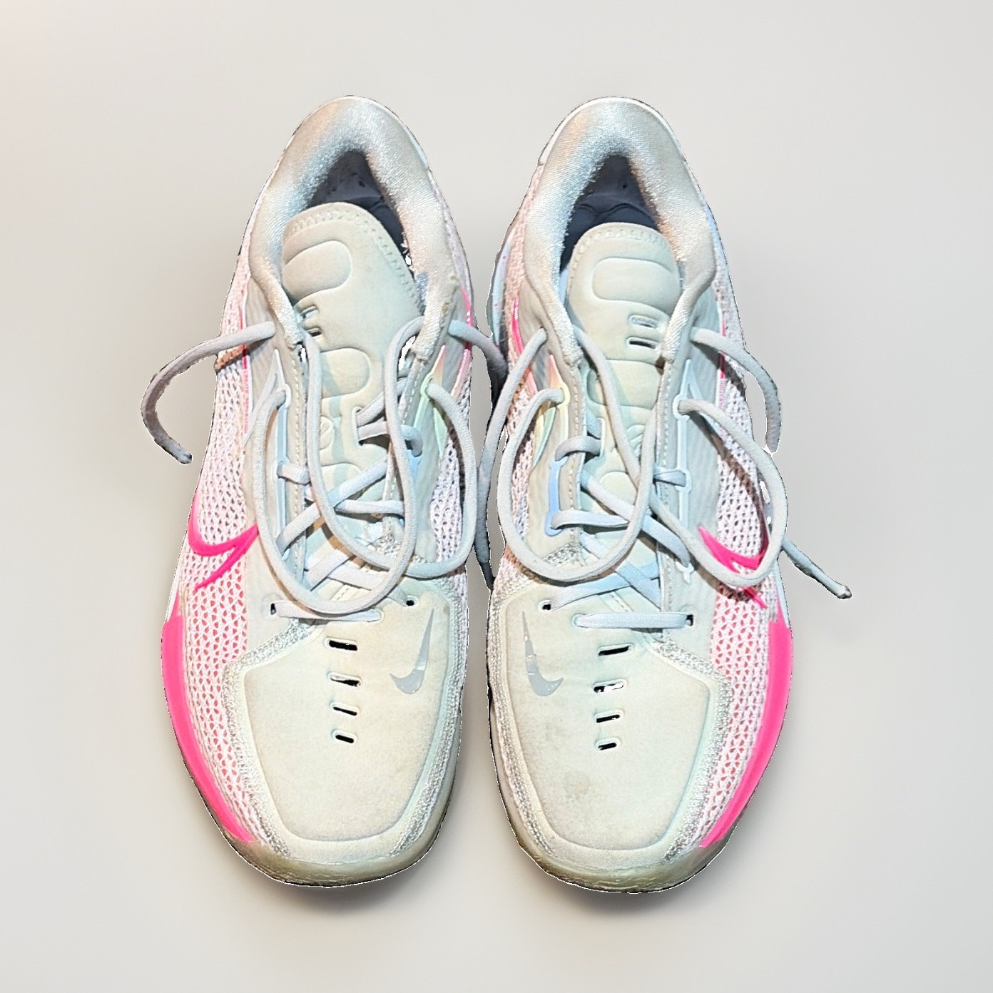 Nike Air Zoom GT Cut Men’s Basketball Sneakers Low Top Lace-Up White/Pink