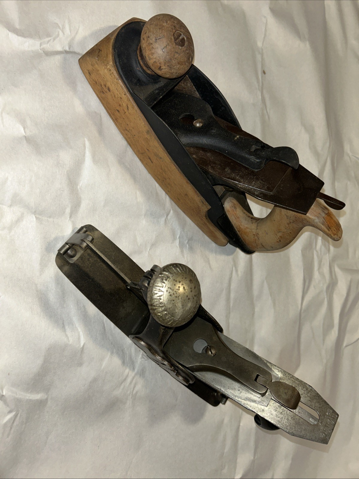 2 Antique Stanley Planes (Transitional Smoothing #36 & Circular #113) Very Good