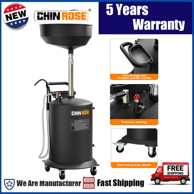 18.5 Gal Portable Waste Oil Drain Tank Oil Drain Extractor Waste Oil Drain Tank