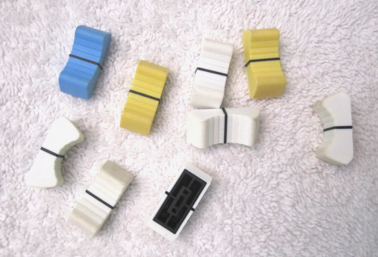 MIXED LOT of MIXER CONSOLE KNOBS SLIDES - 102 PIECES TOTAL