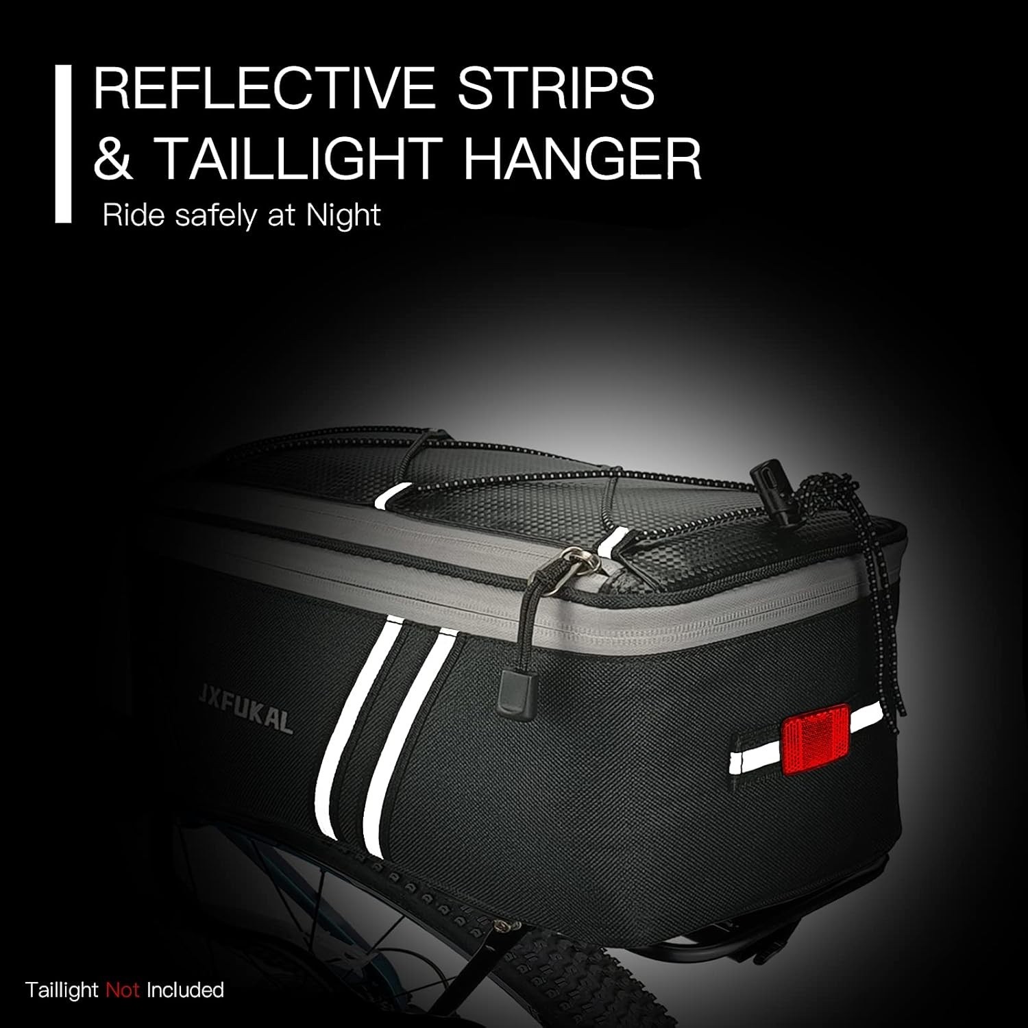Durable Bicycle Saddle Bag 7L with Rain Cover & Reflective Strips for Commuters
