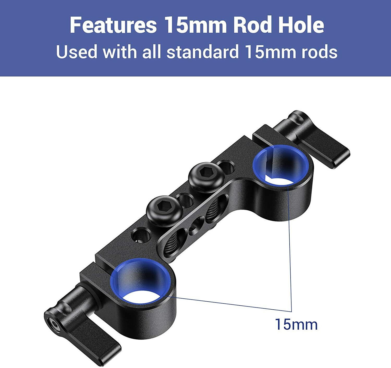 SmallRig 2PCS Lightweight 15mm Railblock with 1/4"-20 Thread for Camera Rig 2061