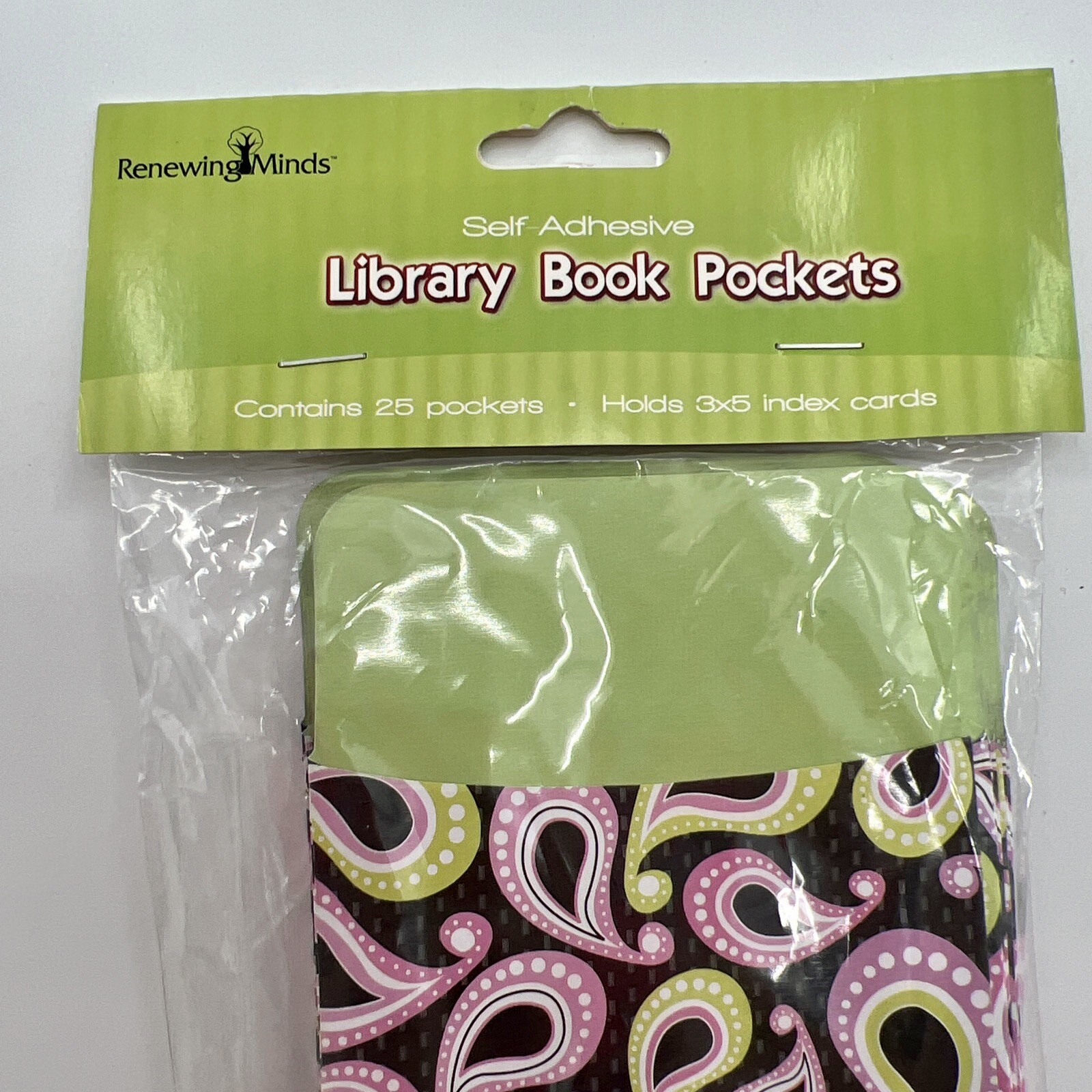 Teacher Library Pockets Paisley Self Adhesive 25 Count Renewing Minds Behavior