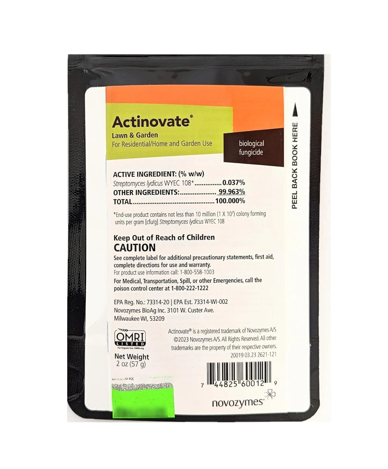 Actinovate Lawn & Garden Fungicide 2 oz OMRI Listed by Mycorrhizal Applications