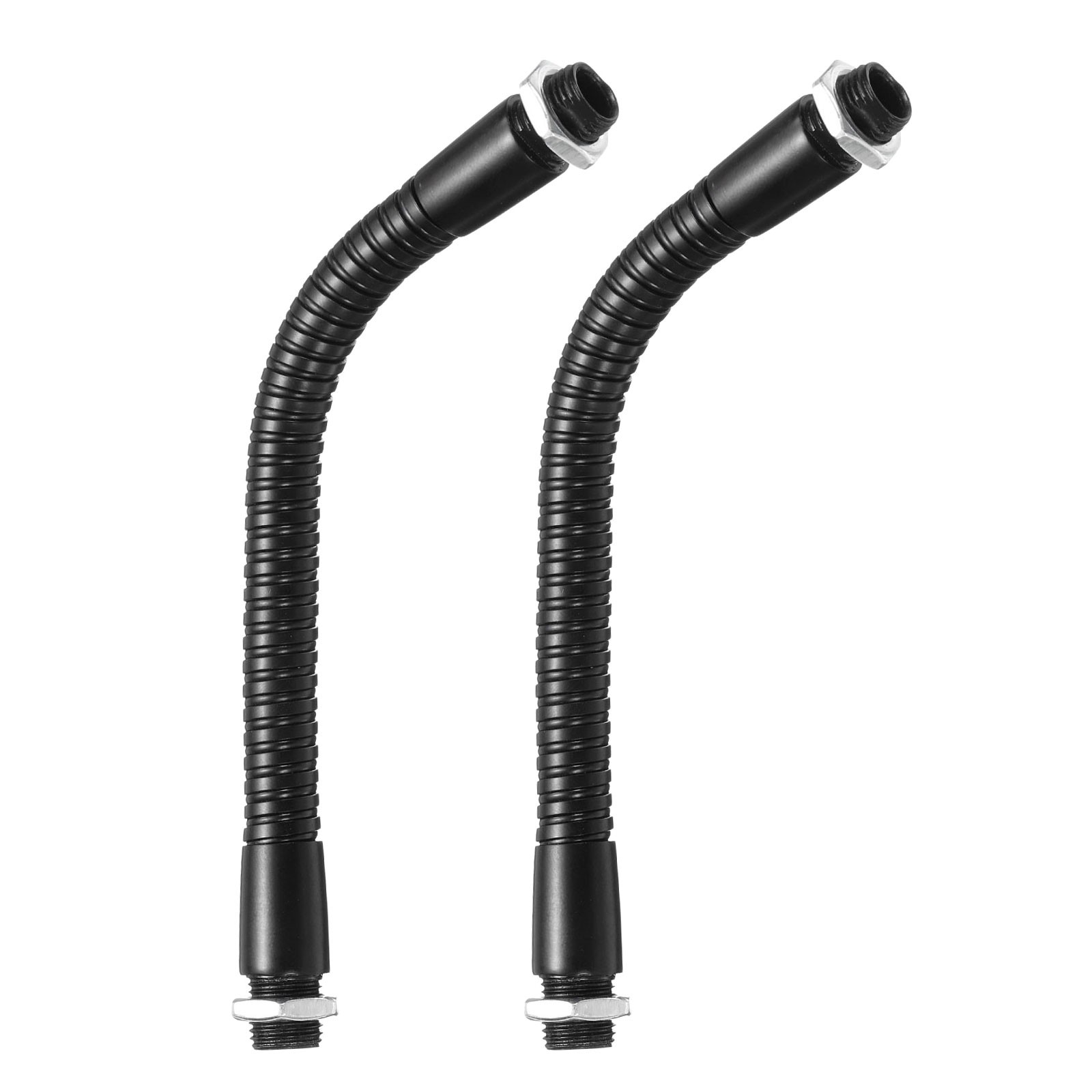 6'' Universal Gooseneck Hose, 2 Pcs M10 Fine Thread Bendable, Black