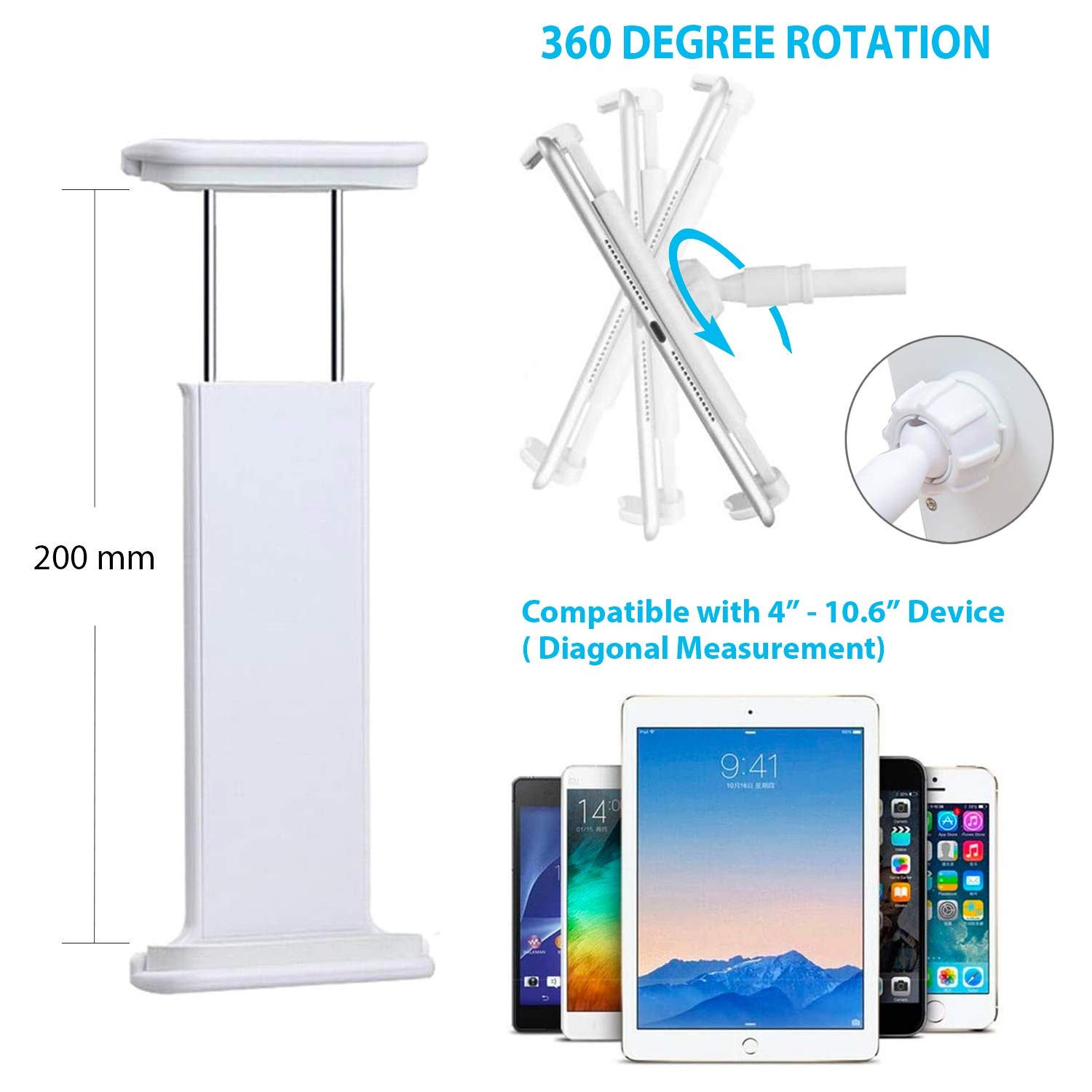 Cell Adjustable Universal Gooseneck Bed Lazy Holder Stand Mount - Flexible Ar...