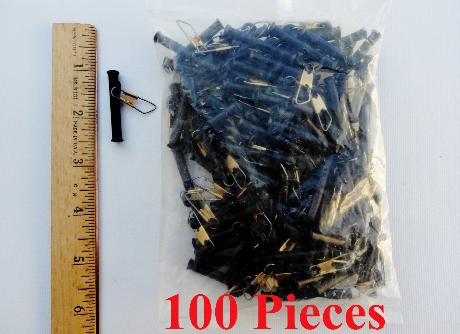 1.5" Length Big Sinker Slides Sliders Black 100 Pieces