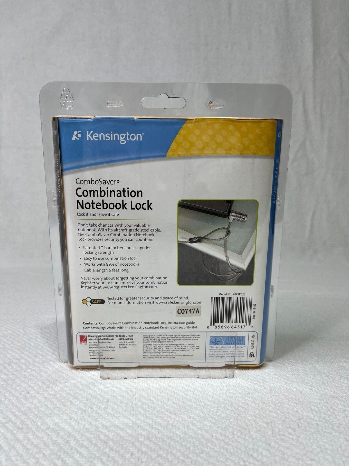 Kensington ComboSaver Combination Notebook Lock K64517US