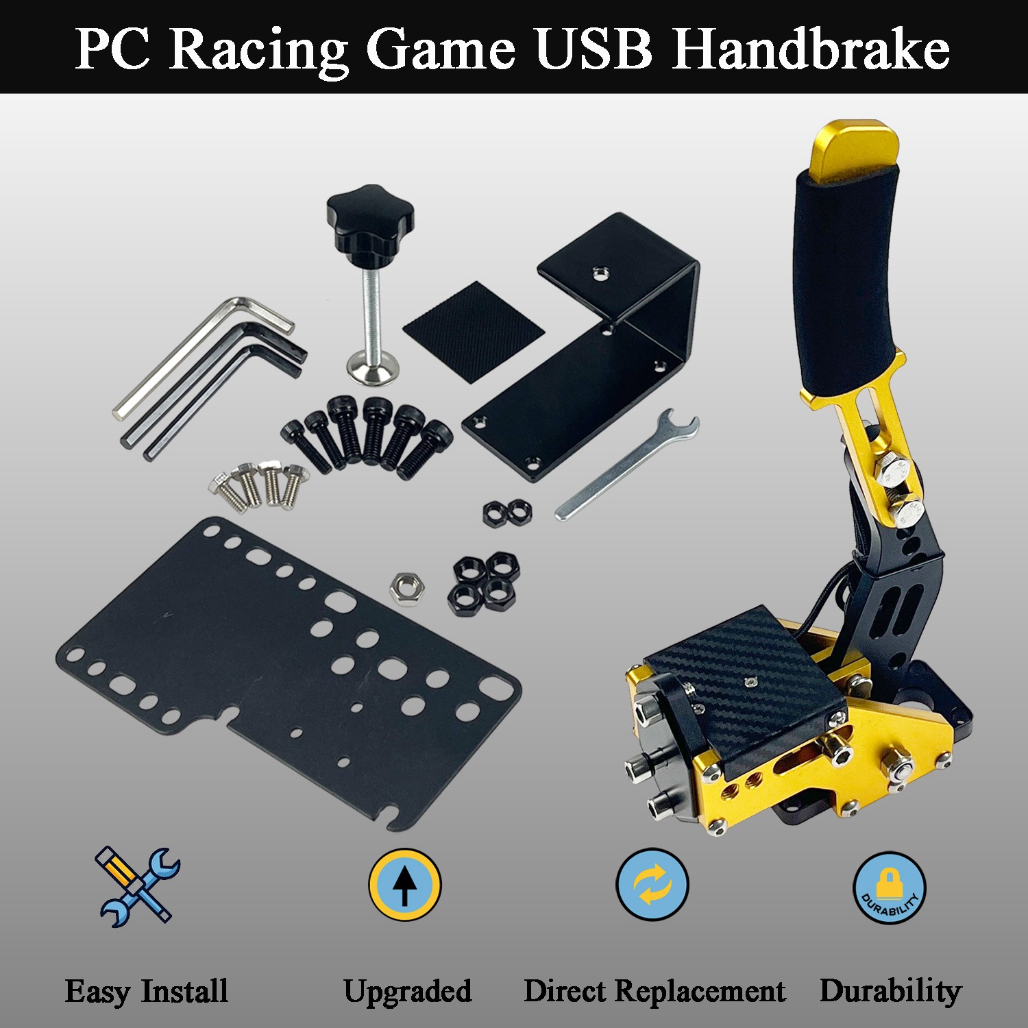 16 Bit USB PC Handbrake SIM for Racing Games G25/27/29 T500 T300 G923 G920 Gold