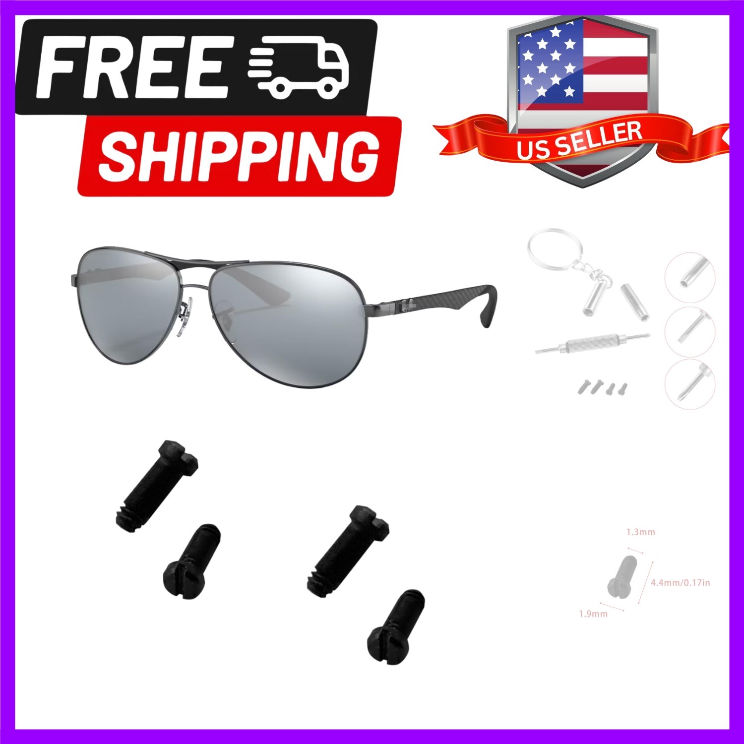 Replacement Screws for Ray Ban RB8313 8301 88307 8303 Sunglasses Repair Kit S...