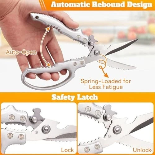 Heavy Duty Kitchen Scissors, Poultry Shears for Meat, Chicken, Bone, Turkey, …