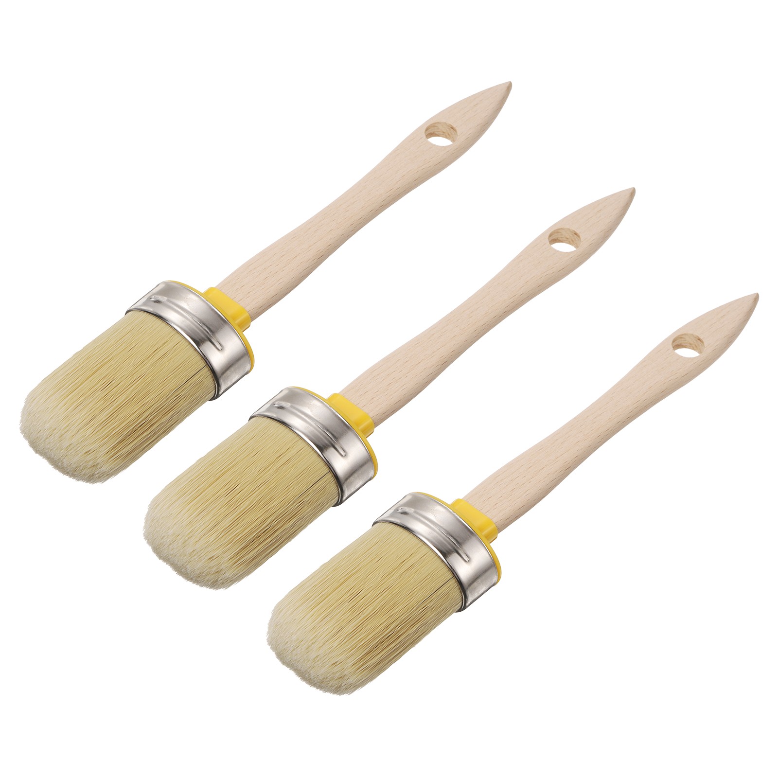 3Pcs, Wax Paint Brush 2 x 1.5 Inch Width Paint Brush Oval PET Fiber