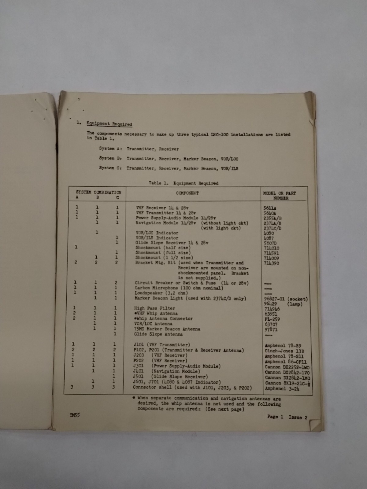Lear Navigation-Communication System LNC-100 Installation Instructions-Original