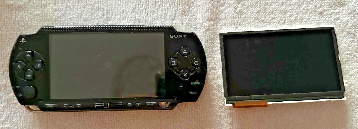 Sony PSP-1004 Console + Screen Replacement + Charger ALL FAULTY NOT WORKING PART