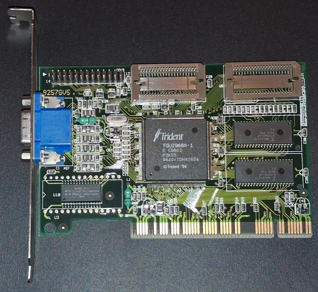 VINTAGE  TRIDENT 8257GV5 PCI Video Card, TVGA57PCI, TGUI9680-1 *FREE SHIPPING!*