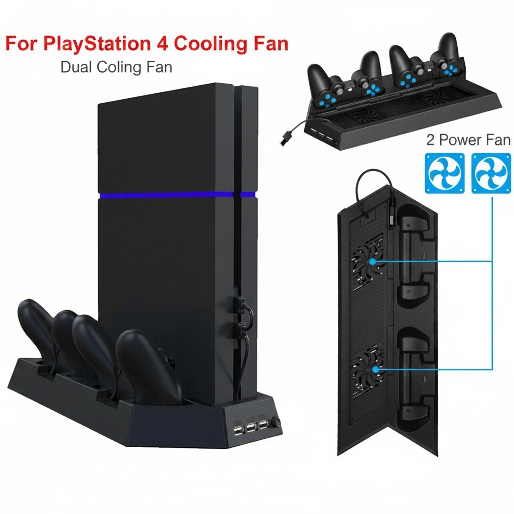 PS4 Cooling Station Vertical Stand Controller Charging Dock for PlayStation 4