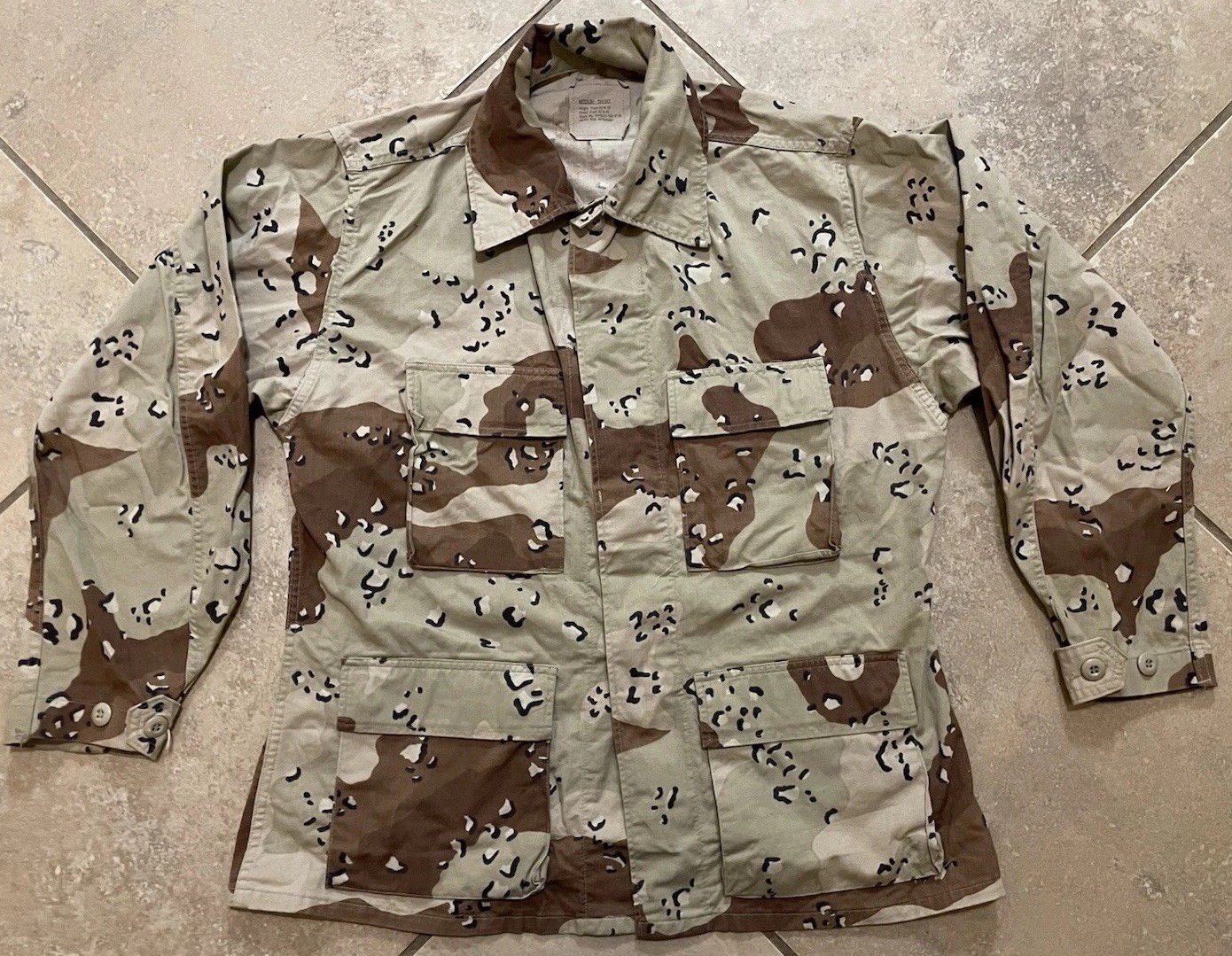 Vtg 1990 Chocolate Chip Desert Camo Combat Coat Men’s Med Short American Apparel