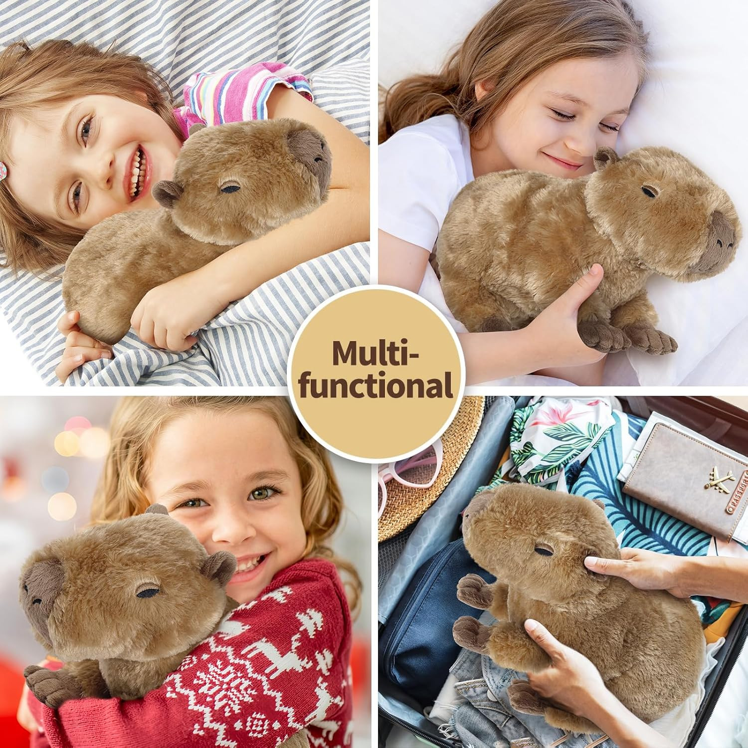 Microwavable Capybara Plush Heated Cooling Lavender Scent Stuffed Animal Gift