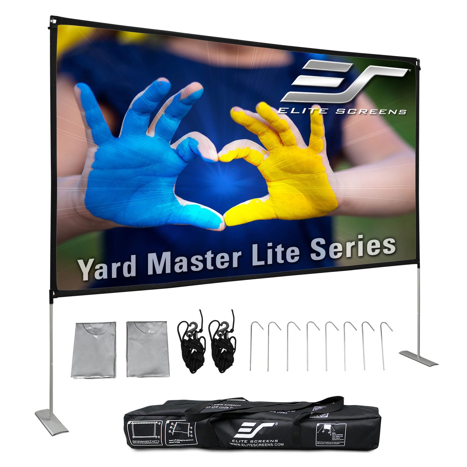 Elite Screens Yard Master Lite, 125-inch Outdoor Projector Screen 16:9 Double...
