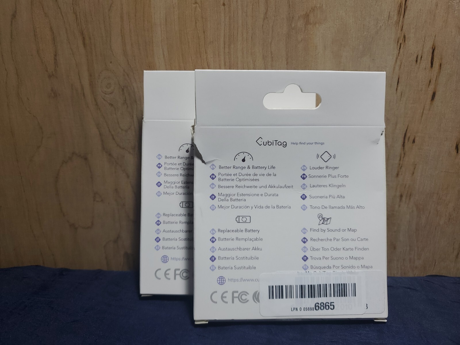 2 Ct. CubiTag Trackers White Bluetooth v5 Tracker -Open Box