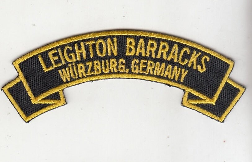 Leighton Barracks, Würzburg  Germany 4" embroidered rocker tab patch