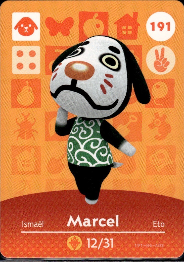 191 Marcel Amiibo Card 191 Series 2 Animal Crossing Nintendo Switch NA Region