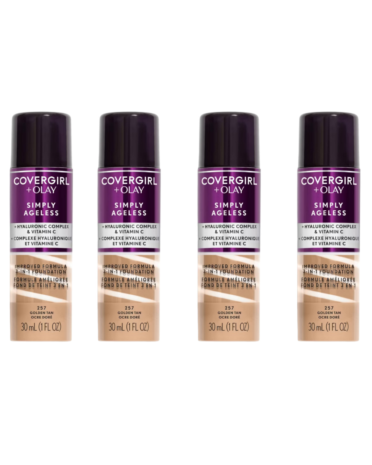 4 Of COVERGIRL + Olay Simply Ageless 3-in-1 Liquid Foundation 257 Golden Tan