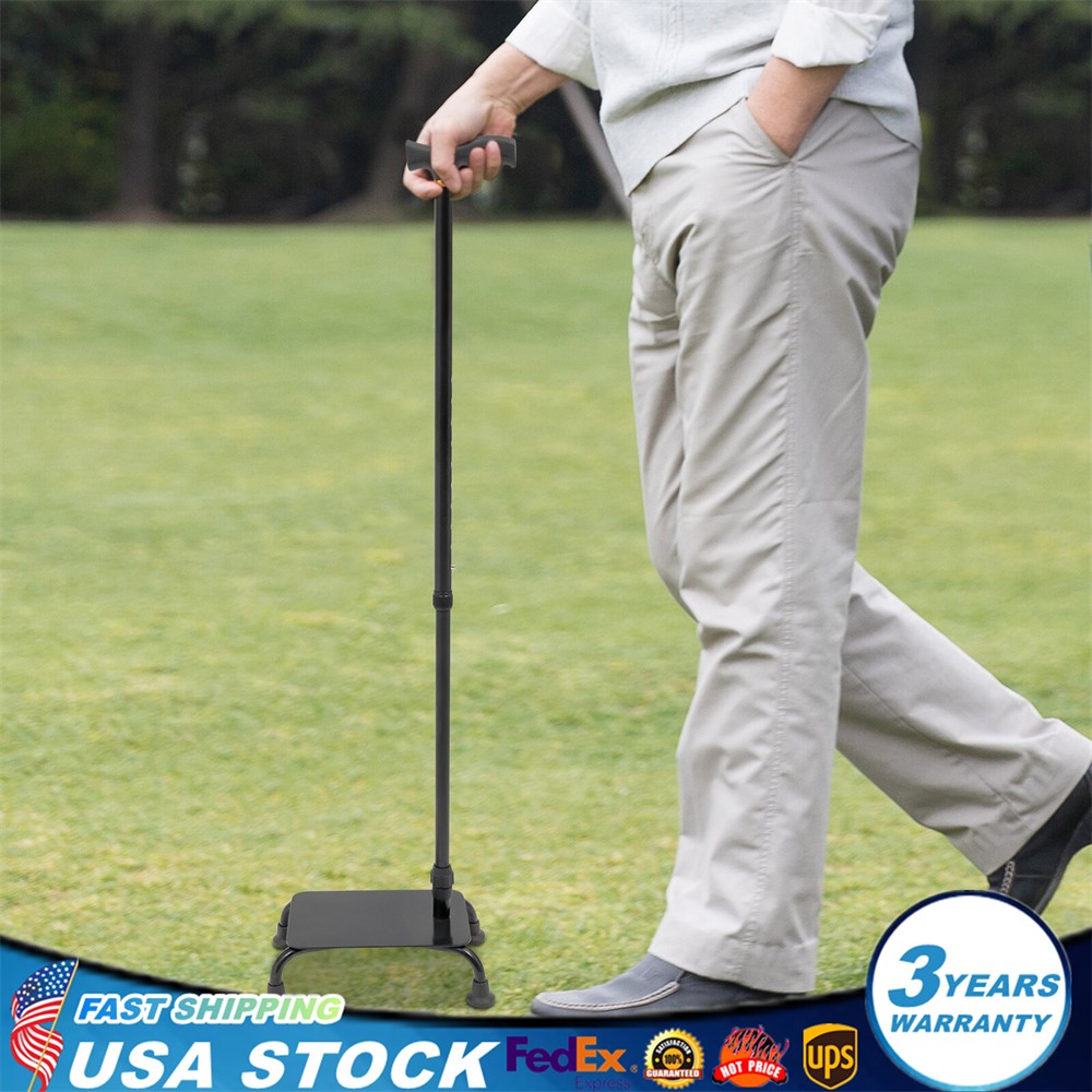 Adjustable Stair Climb Assist Cane 330lbs Capacity 4-Legged Aluminum Alloy &Iron