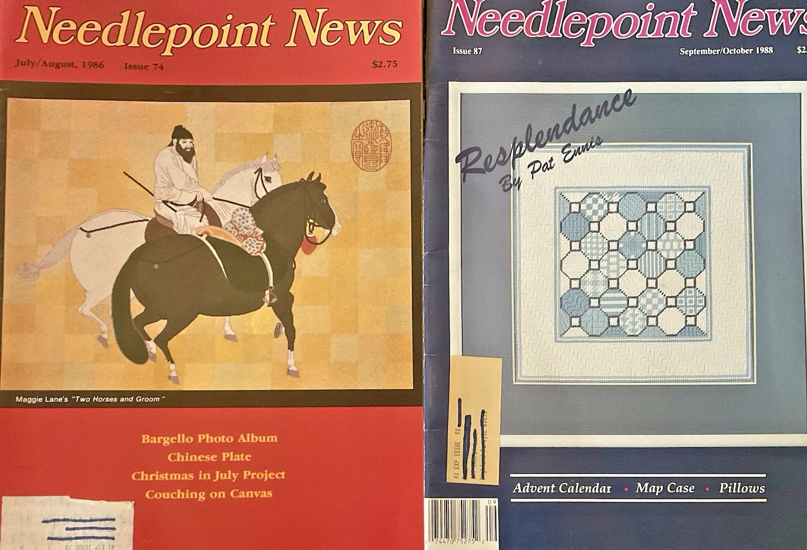 Needlepoint News Lot of 2 September October 1988 July August 1986
