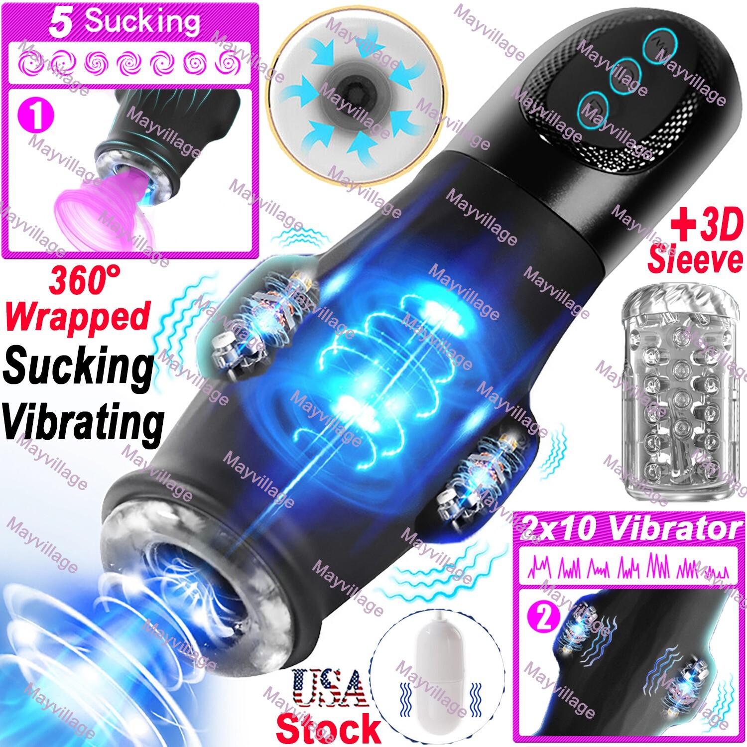 Automatic Vacuum Suck Vibrate Penis Pump Enhancer Male Penis Enlarger Growth ED