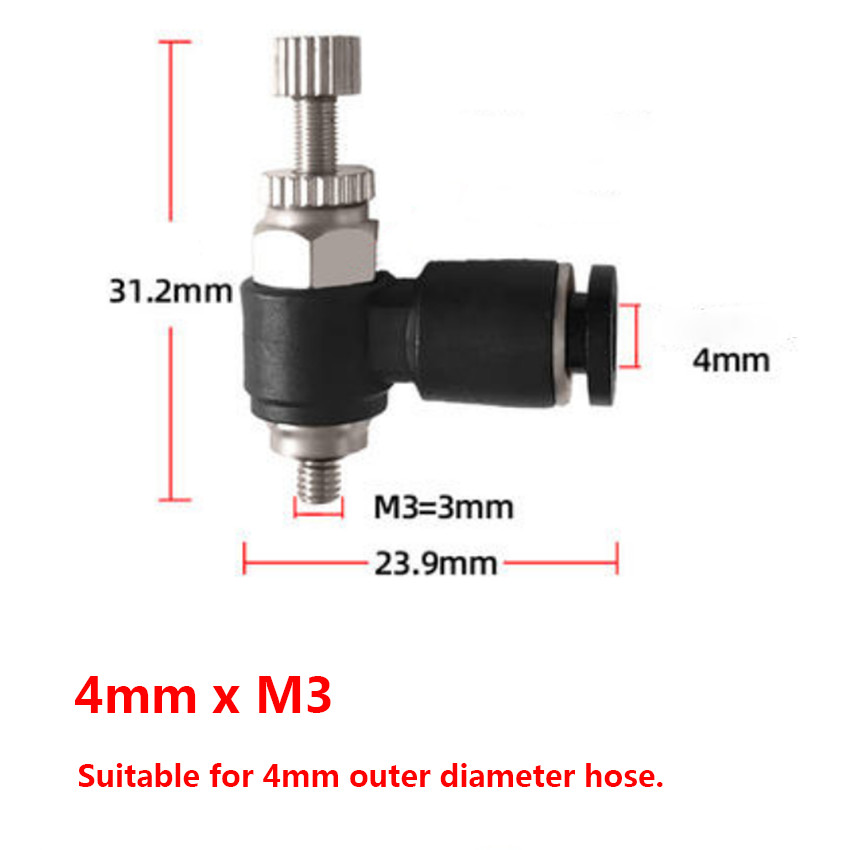 Mini Metric Male Thread x Mortise Fittings Orientation Flow Regulator