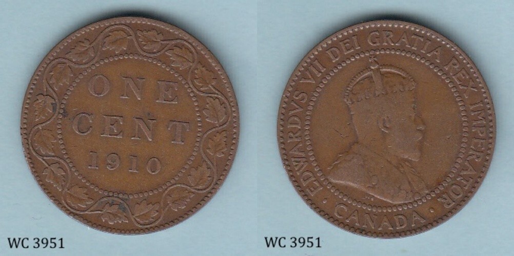 Canada 1 One Cent 1910 (Edward VII) Coin C