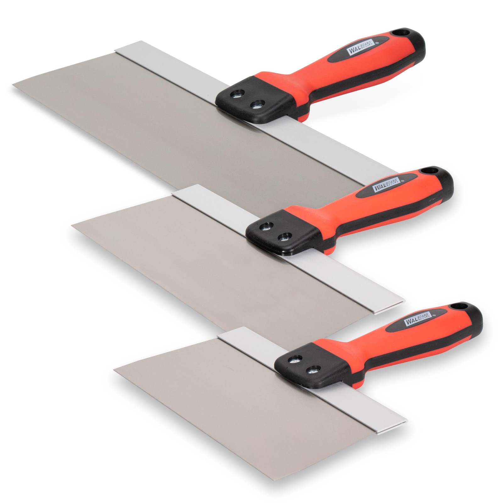 WAL-BOARD TOOLS 3 Piece Stainless Drywall Taping Knife Set, 8 to 12 Inch