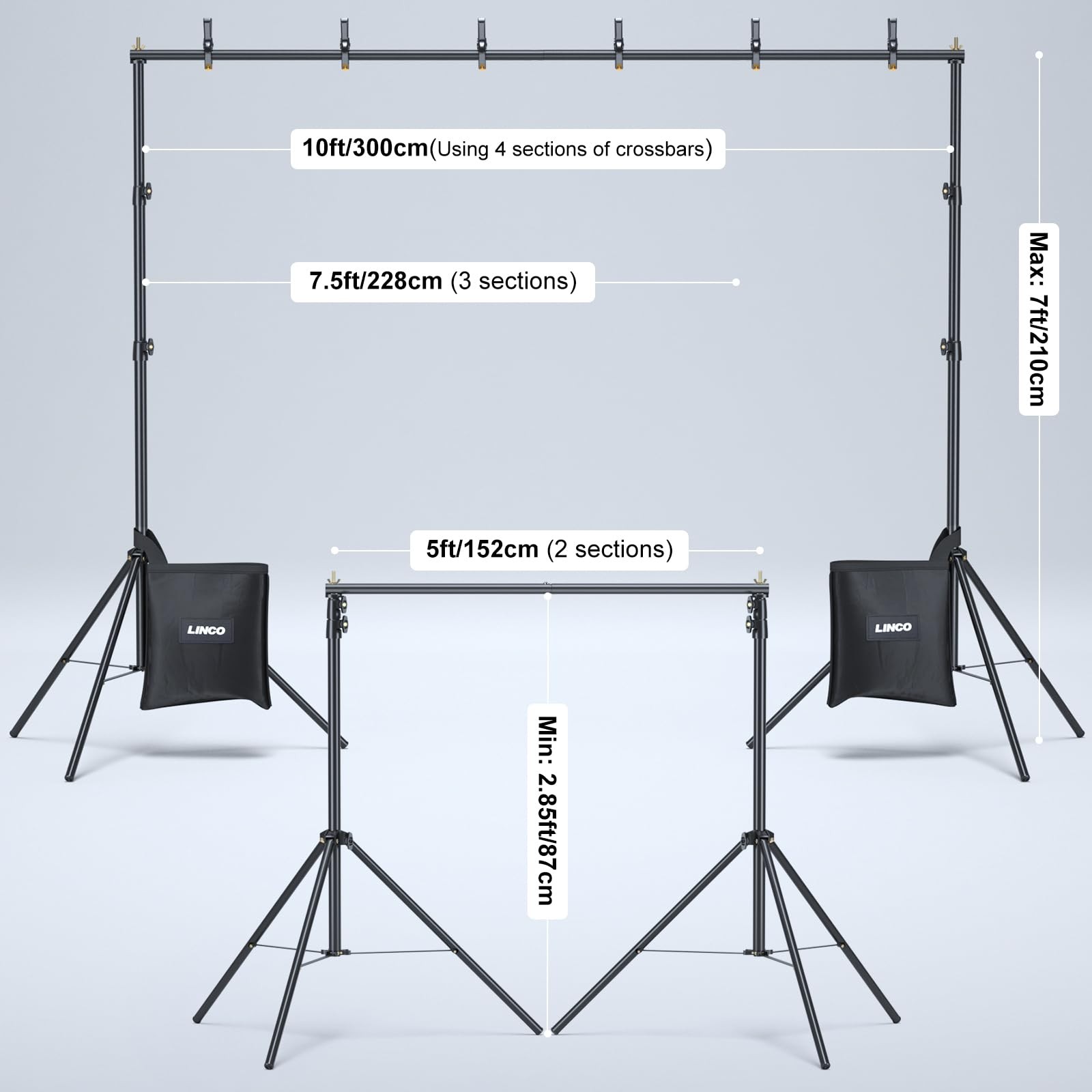 Linco Lincostore Backdrop Stand For Parties Kit 10X7 Ft Adjustable Back Drop