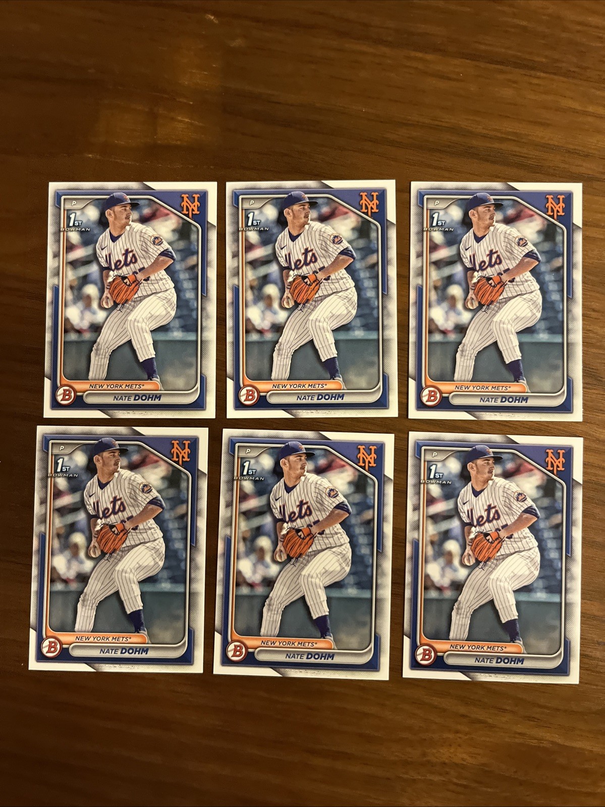 2024 Bowman Draft Paper Nate Dohm New York Mets #BD-101 6 Card Lot