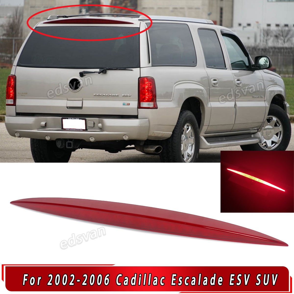 LED High Mount Third Brake Light For 2002-06 Cadillac Escalade ESV SUV 15044516