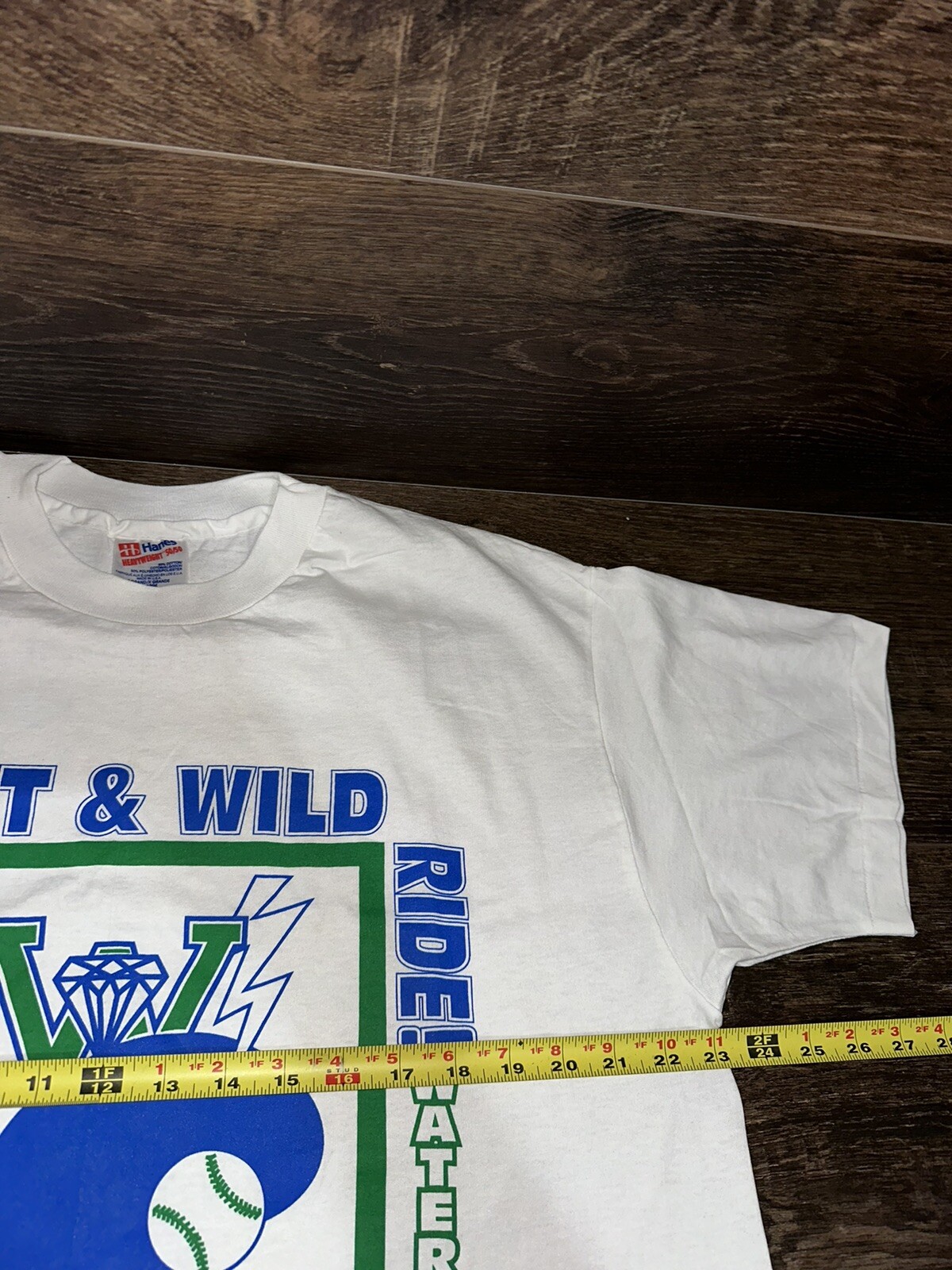 VTG 1993 Waterloo Diamonds T-Shirt Men's XL White Single Stitch Hanes 50/50 USA