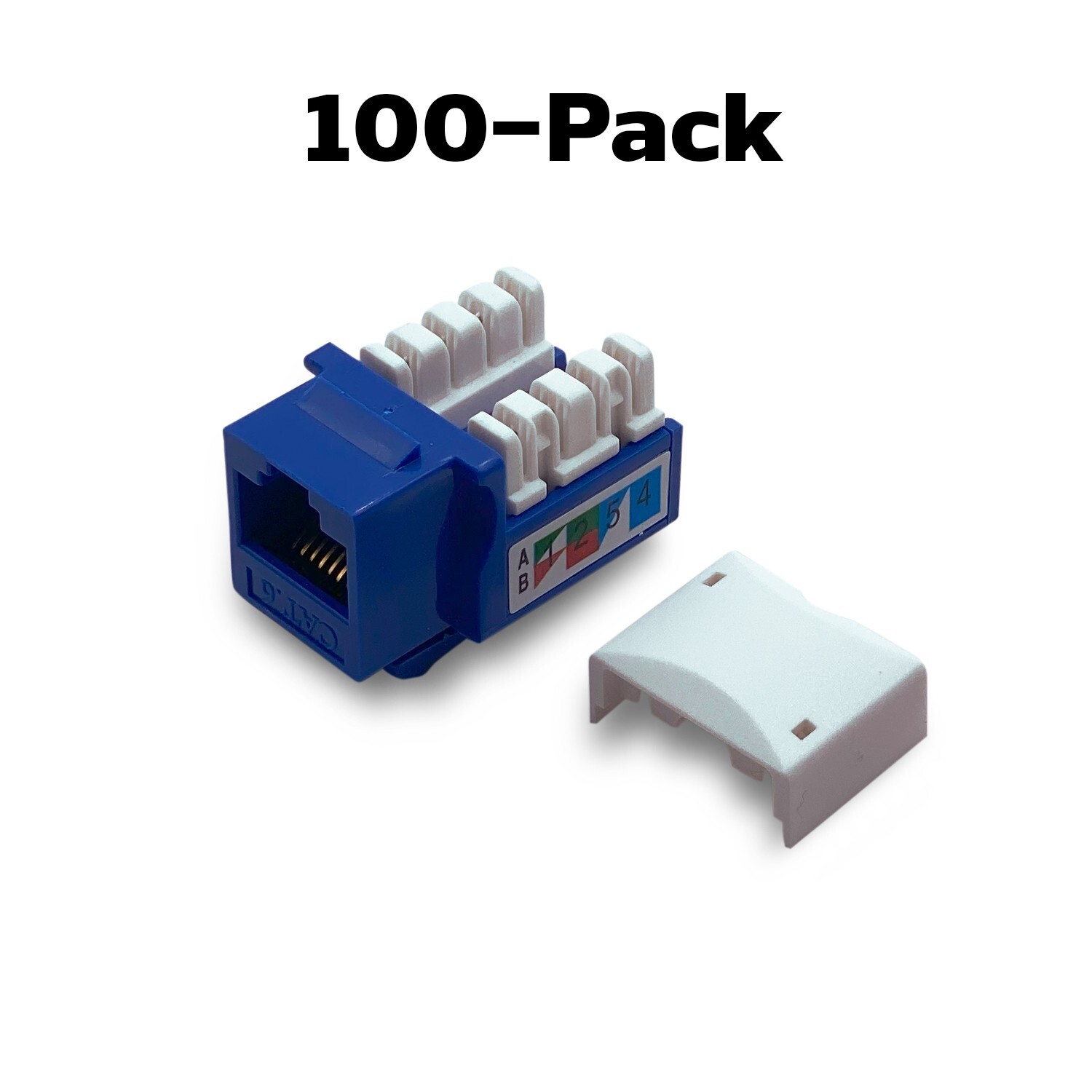 100 x Pcs CAT6 Keystone Jack Blue Ethernet 110 Punch Down 8P8P RJ45
