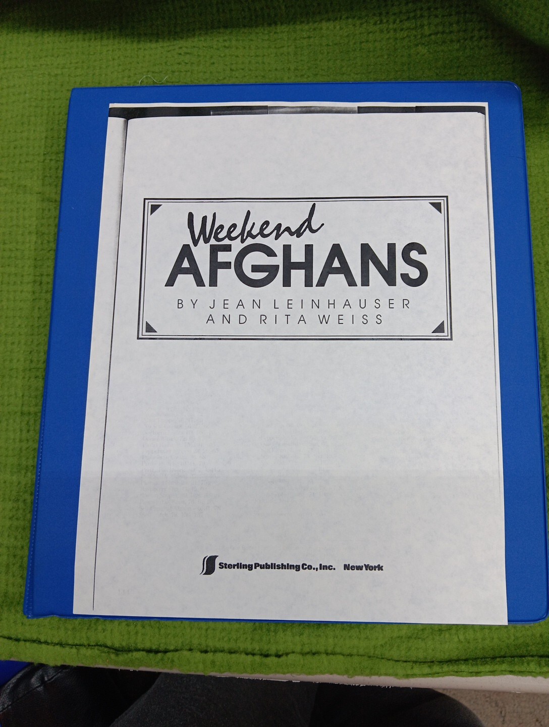 Weekend Afghans Patterns Binder