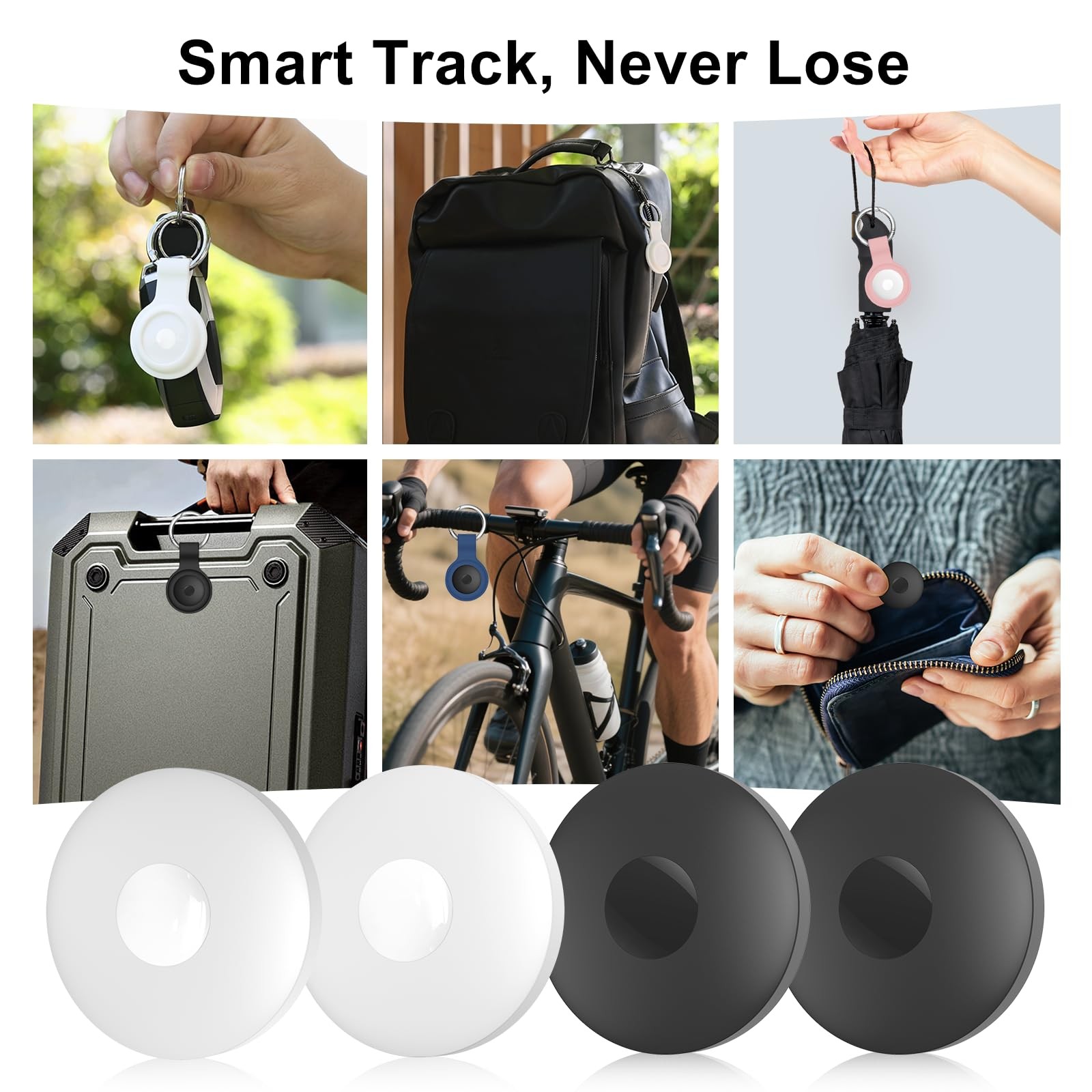 Air Tracker 4-Pack and 2pcs Extra White & Black & Pink & Dark Blue