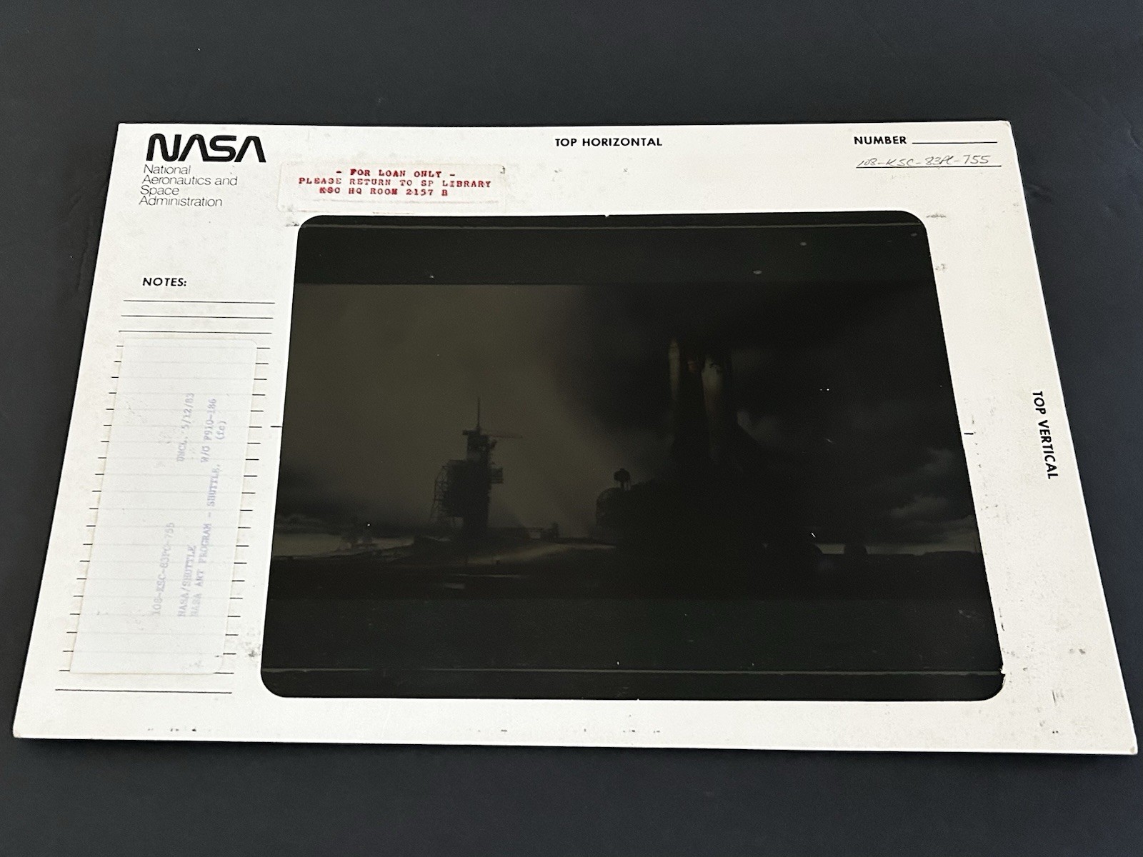 1983 NASA KSC Space Shuttle Orbiter Art Program Presentation Transparency