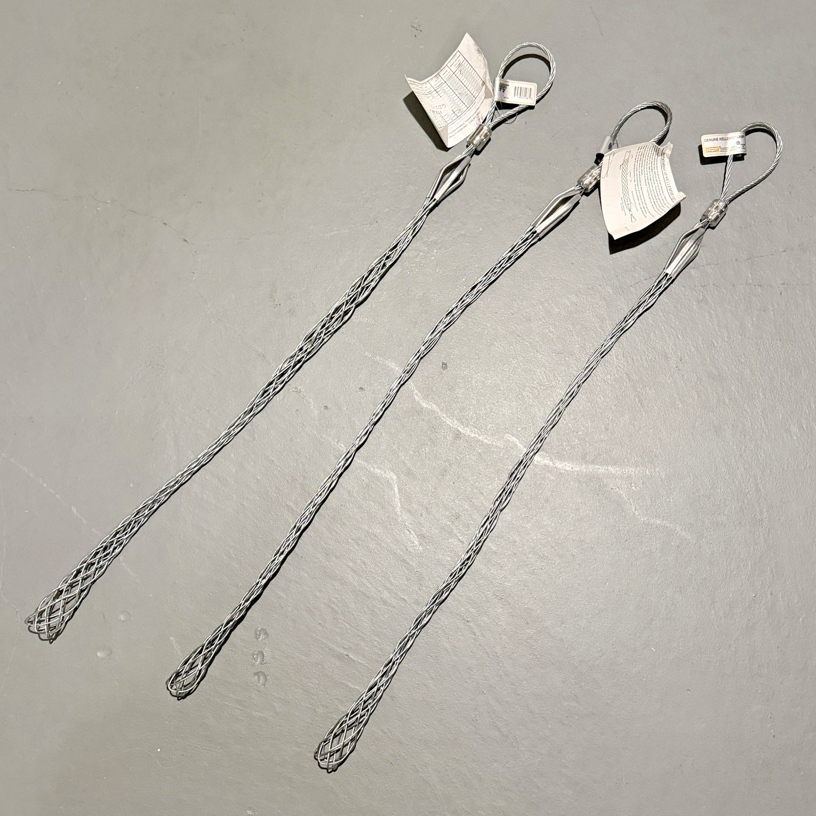 (Qty 3) Kellems Pulling Grip 033-03-016, 1.50" to 1.99" Cable, Flexible Eye, NEW