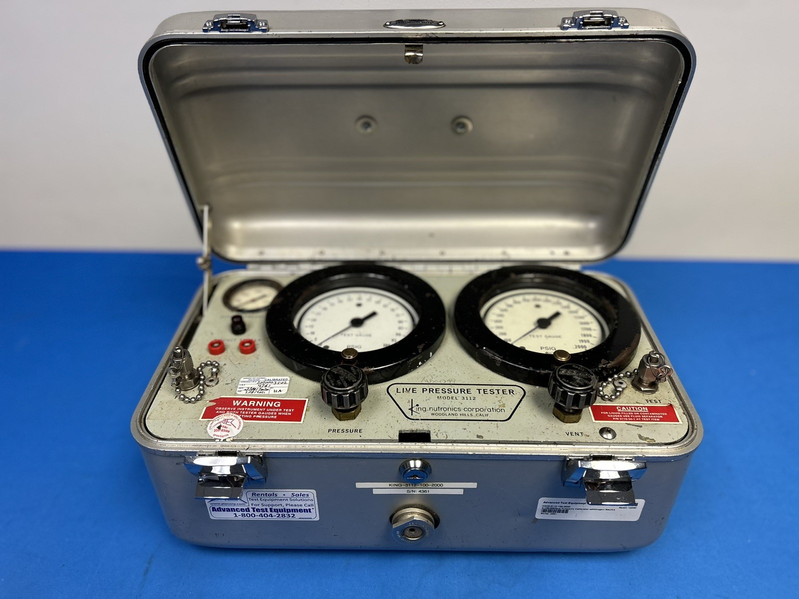 King Nutronics 3112 | 0-100/2000 psi Pressure Calibrator w/Nitrogen Source