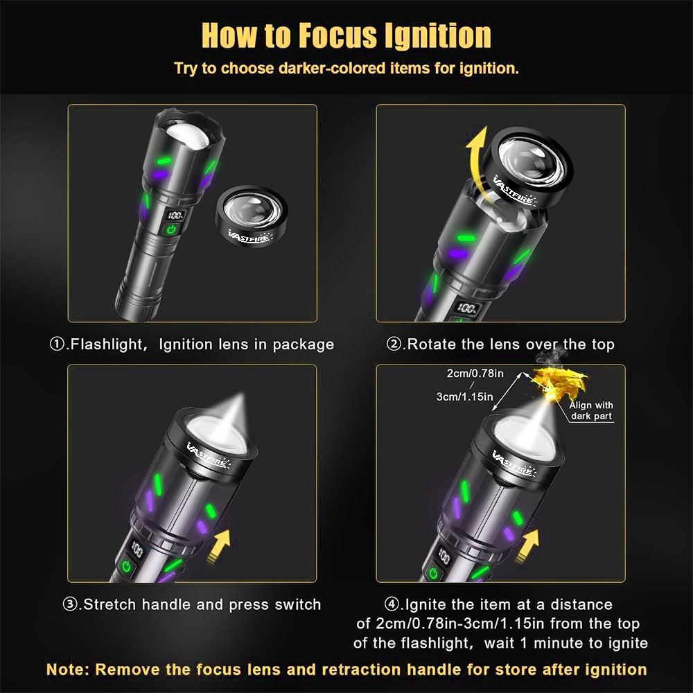 12000LM Laser White LED Flashlight Torch USB Rechargeable Zoomable Burning Light