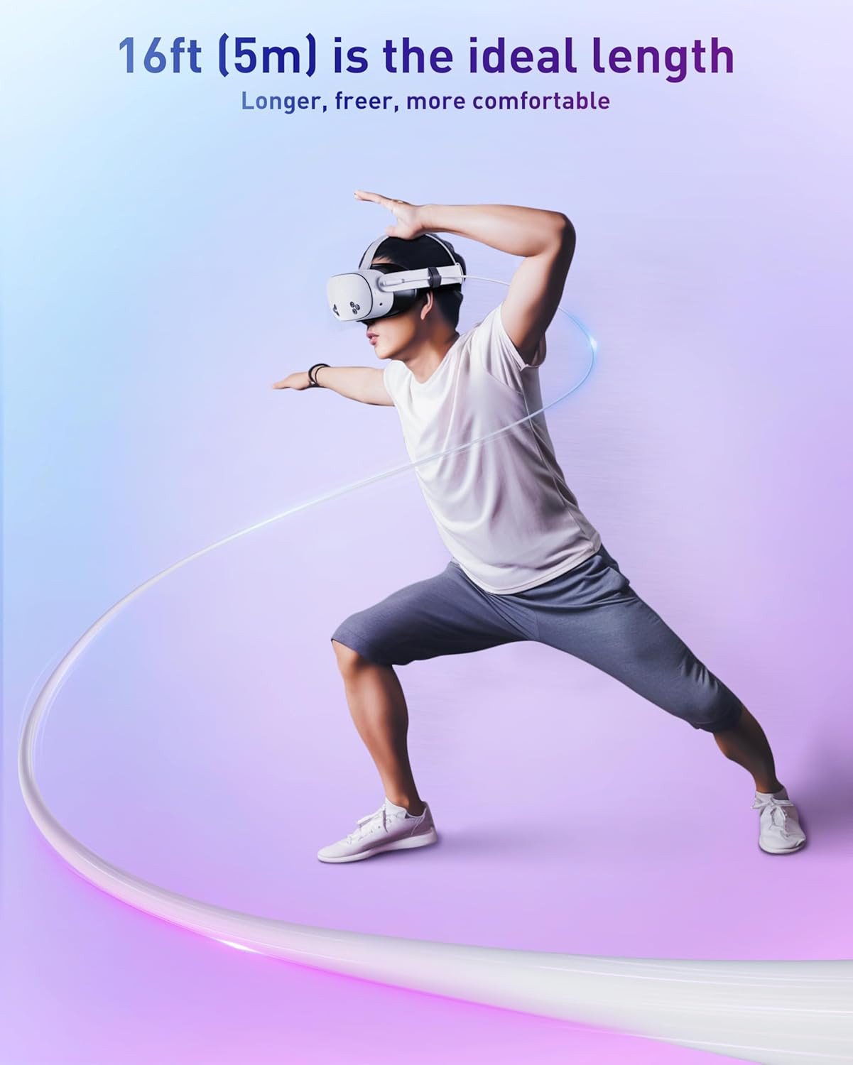 VR Charging Link Cable 16FT (Next-Gen Chip) Compatible with Meta Quest 3S/Quest